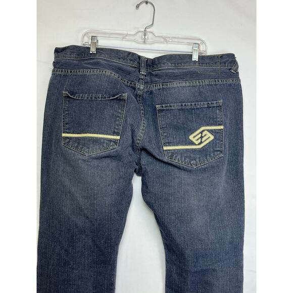 Vintage Enyce Men's  42 Blue Y2K Baggy Wide Leg Skater Hip Hop Style Denim Jeans - Picture 9 of 9